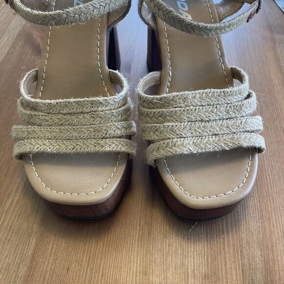 Soda Strappy Sandals Chunky Heels Size 7.5 Boho 60's/70's Style Brown Tan - Picture 9 of 9